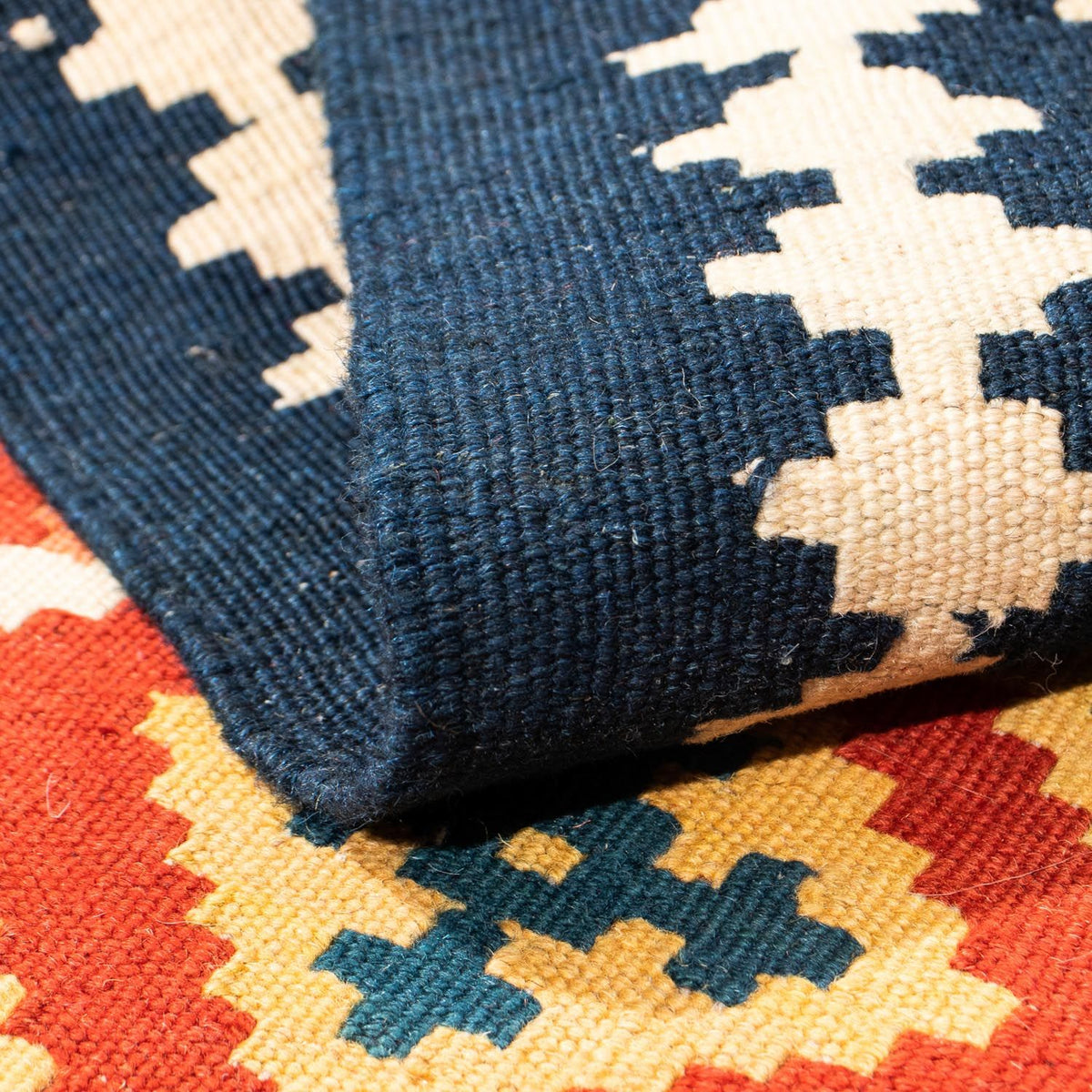 Alfombra Kelim - Oriental cuadrado  - 105 x 103 cm - rojo oscuro