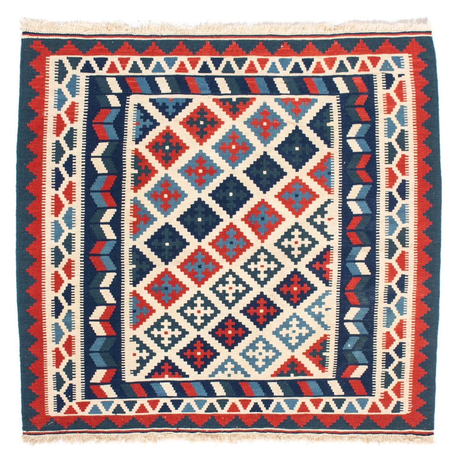Alfombra Kelim - Oriental cuadrado  - 100 x 100 cm - beige