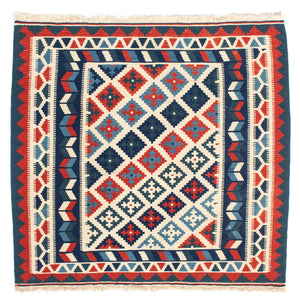 Alfombra Kelim - Oriental cuadrado  - 100 x 100 cm - beige