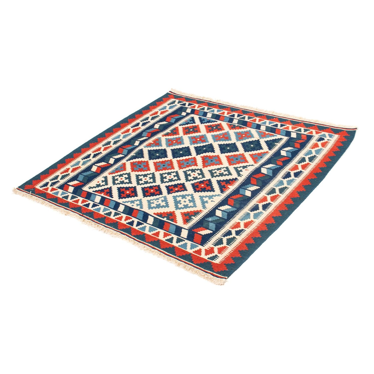 Alfombra Kelim - Oriental cuadrado  - 100 x 100 cm - beige
