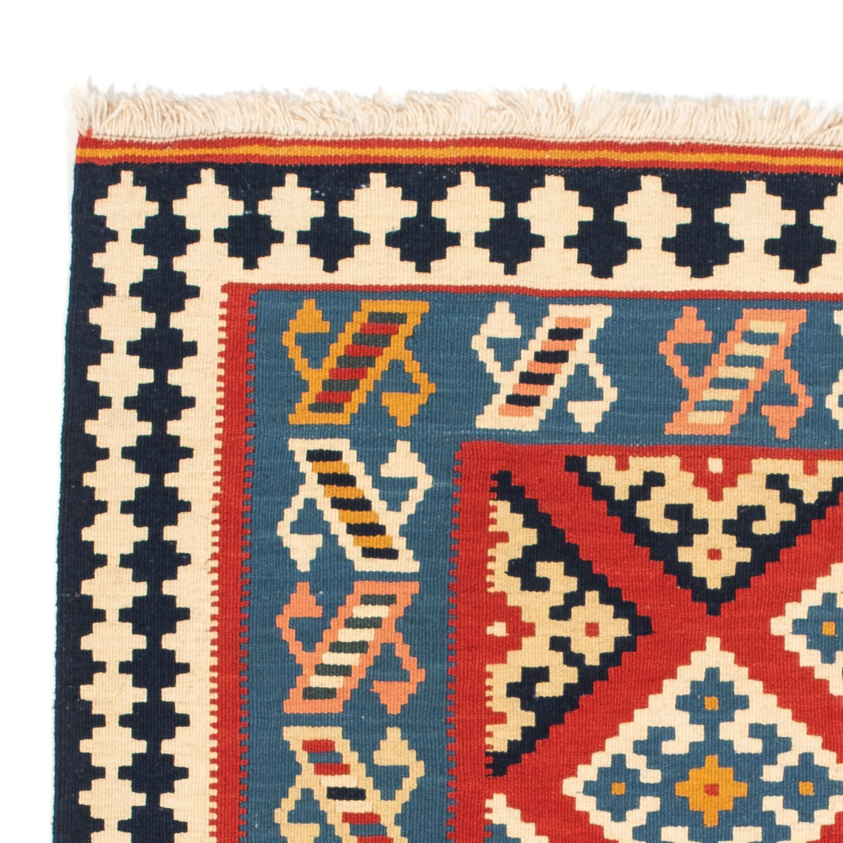 Alfombra Kelim - Oriental cuadrado  - 105 x 103 cm - rojo oscuro