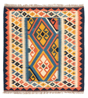 Alfombra Kelim - Oriental cuadrado  - 103 x 100 cm - azul