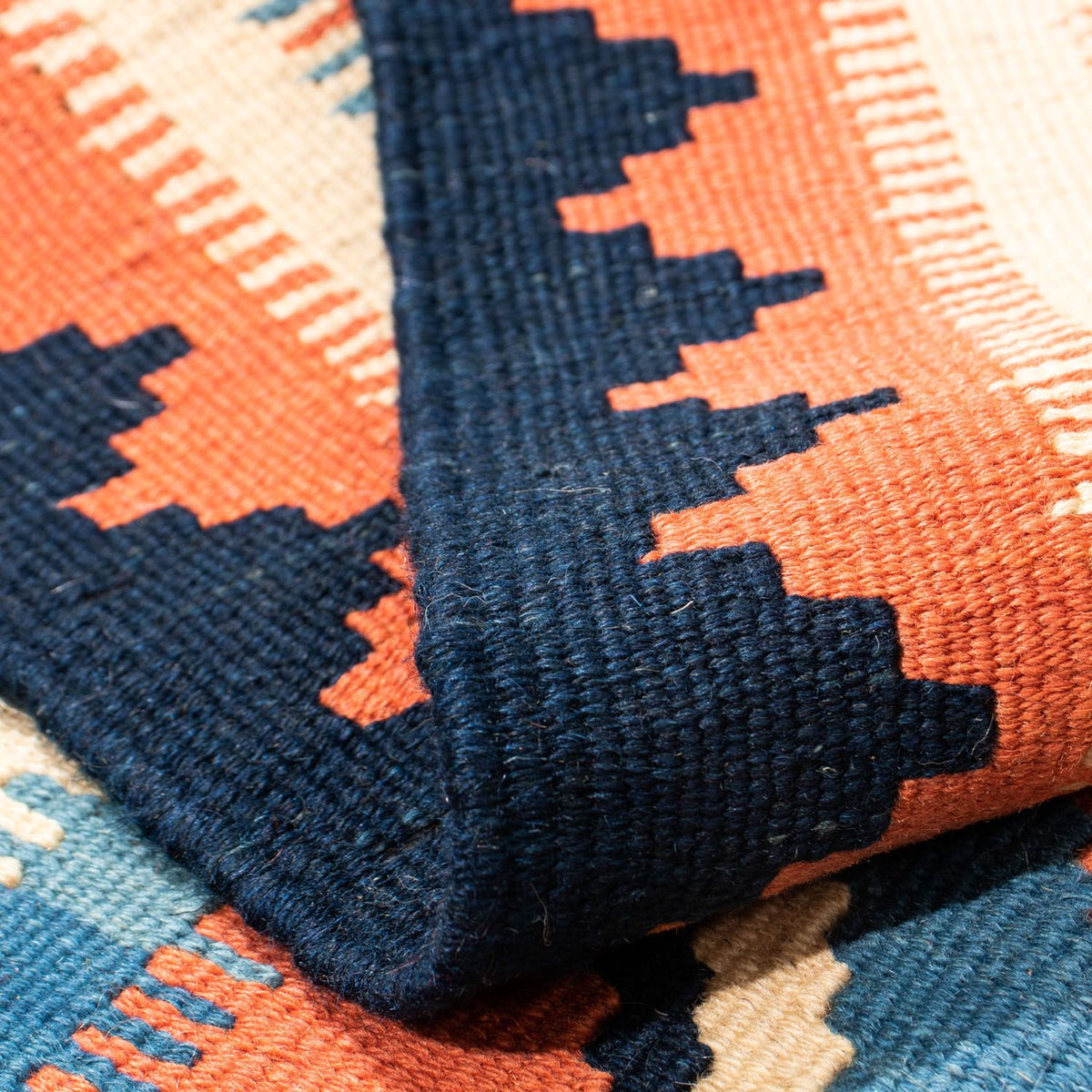 Alfombra Kelim - Oriental cuadrado  - 103 x 100 cm - azul