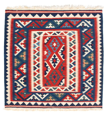 Alfombra Kelim - Oriental cuadrado  - 98 x 93 cm - azul oscuro