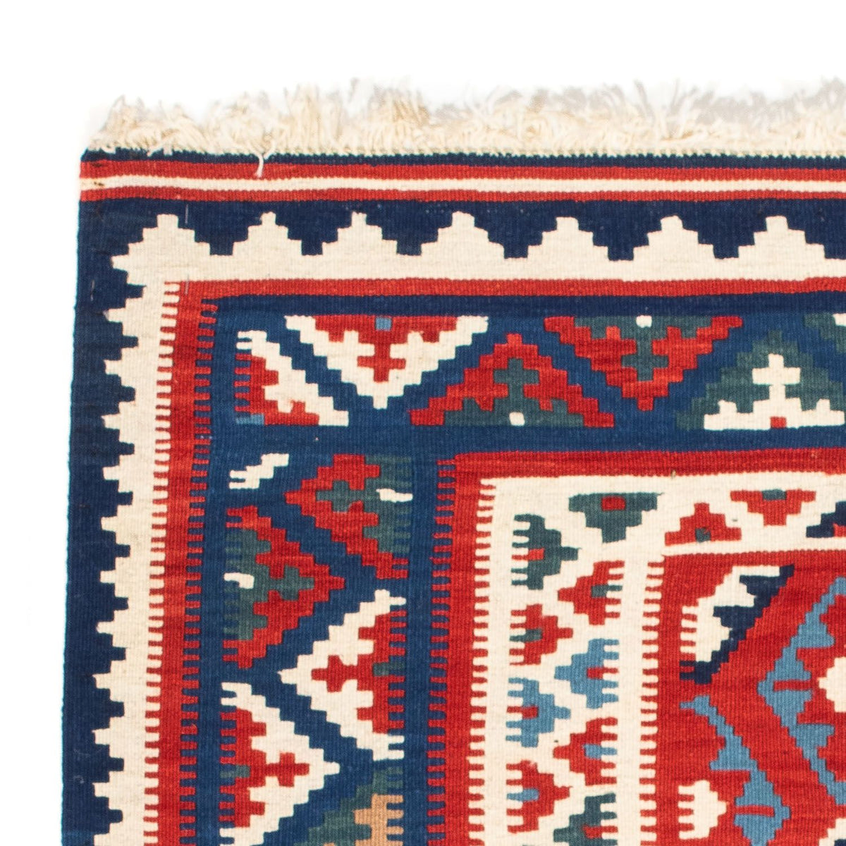 Alfombra Kelim - Oriental cuadrado  - 98 x 93 cm - azul oscuro