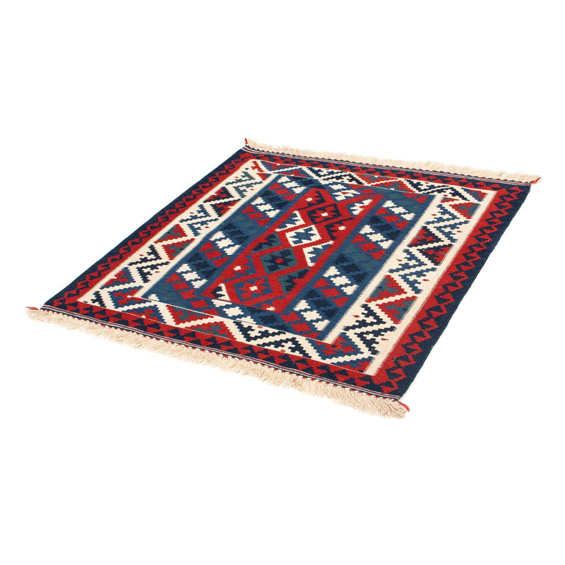 Alfombra Kelim - Oriental cuadrado  - 103 x 100 cm - azul oscuro