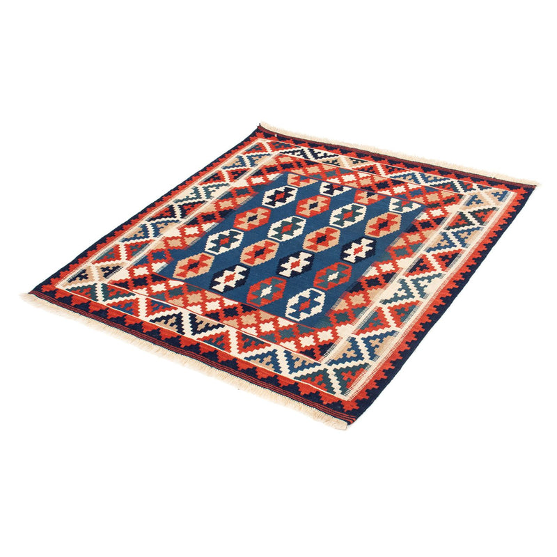 Alfombra Kelim - Oriental cuadrado  - 103 x 102 cm - azul oscuro