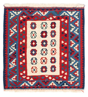 Alfombra Kelim - Oriental cuadrado  - 100 x 100 cm - beige