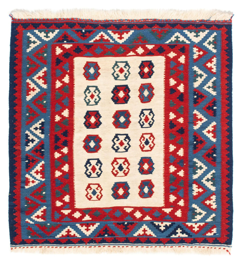 Alfombra Kelim - Oriental cuadrado  - 100 x 100 cm - beige