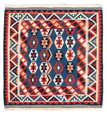 Alfombra Kelim - Oriental cuadrado  - 105 x 105 cm - azul oscuro