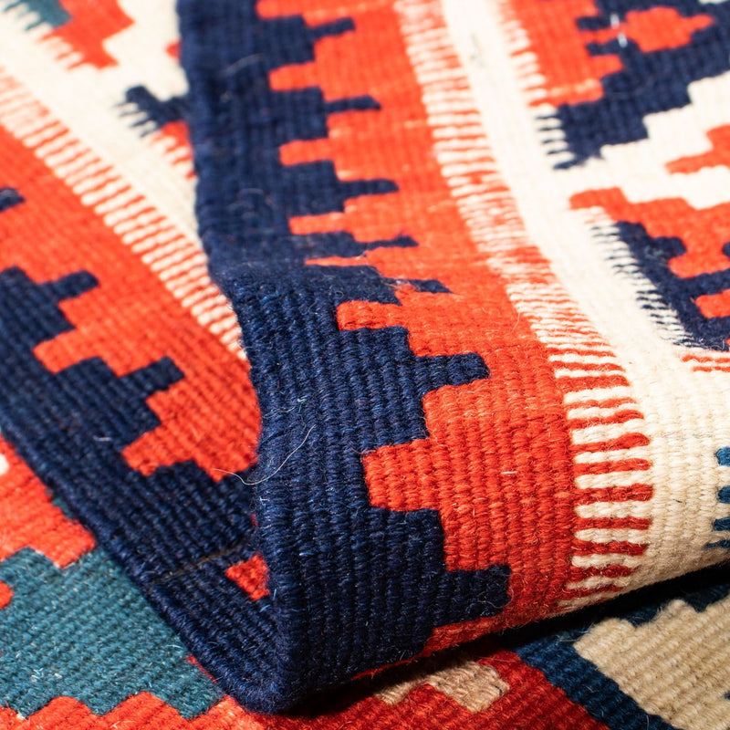 Alfombra Kelim - Oriental cuadrado  - 105 x 105 cm - azul oscuro
