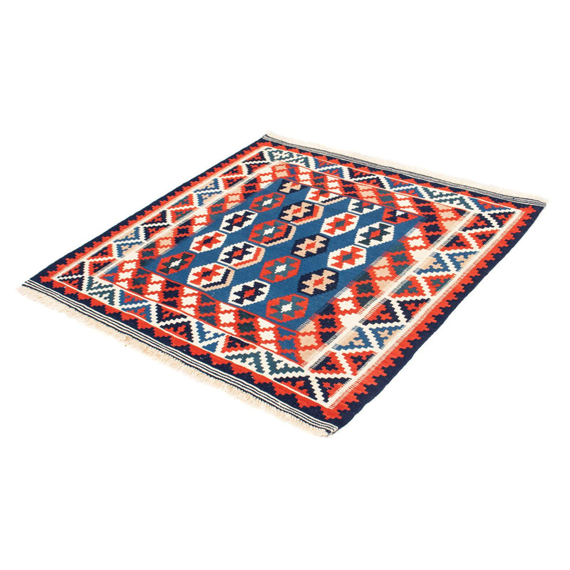 Alfombra Kelim - Oriental cuadrado  - 105 x 105 cm - azul oscuro