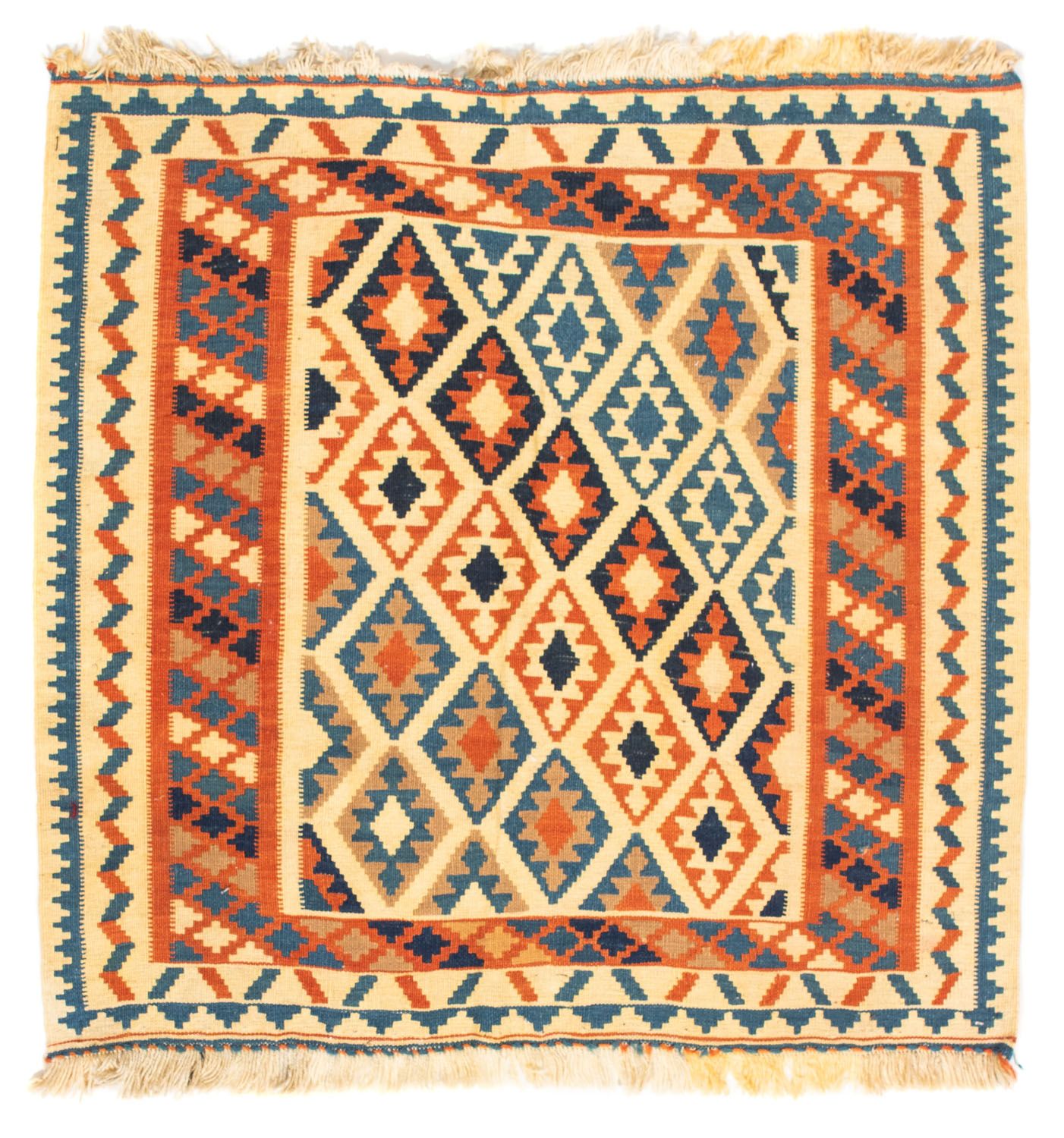 Alfombra Kelim - Oriental cuadrado  - 103 x 100 cm - beige
