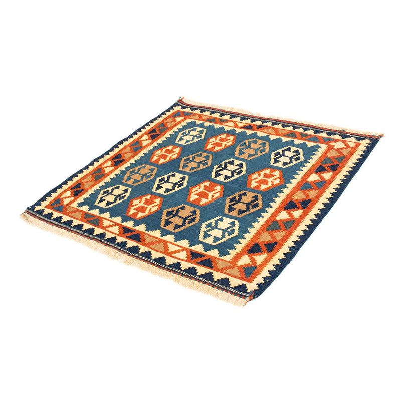 Alfombra Kelim - Oriental cuadrado  - 102 x 95 cm - azul oscuro