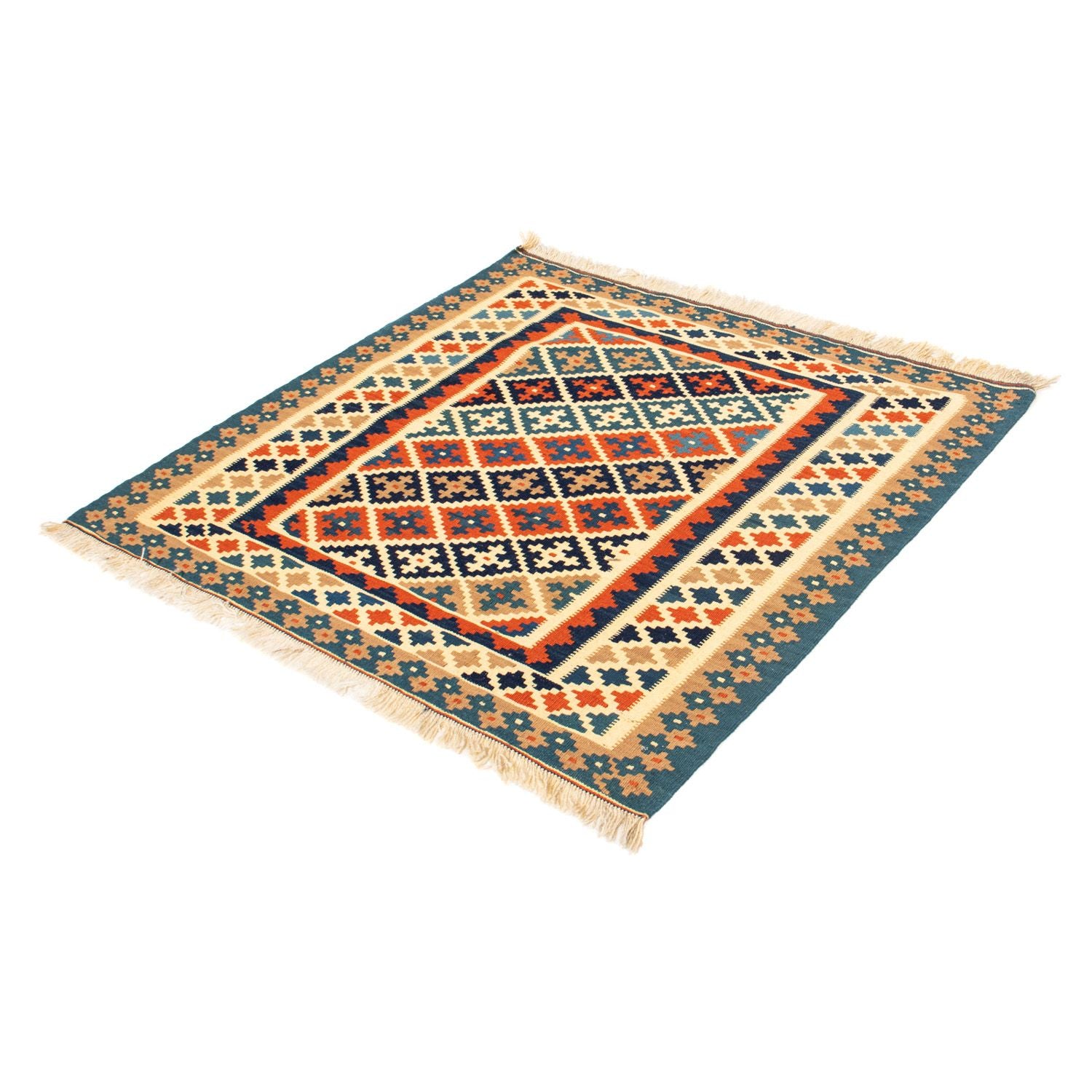Alfombra Kelim - Oriental cuadrado  - 107 x 101 cm - beige
