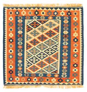 Alfombra Kelim - Oriental cuadrado  - 100 x 98 cm - multicolor