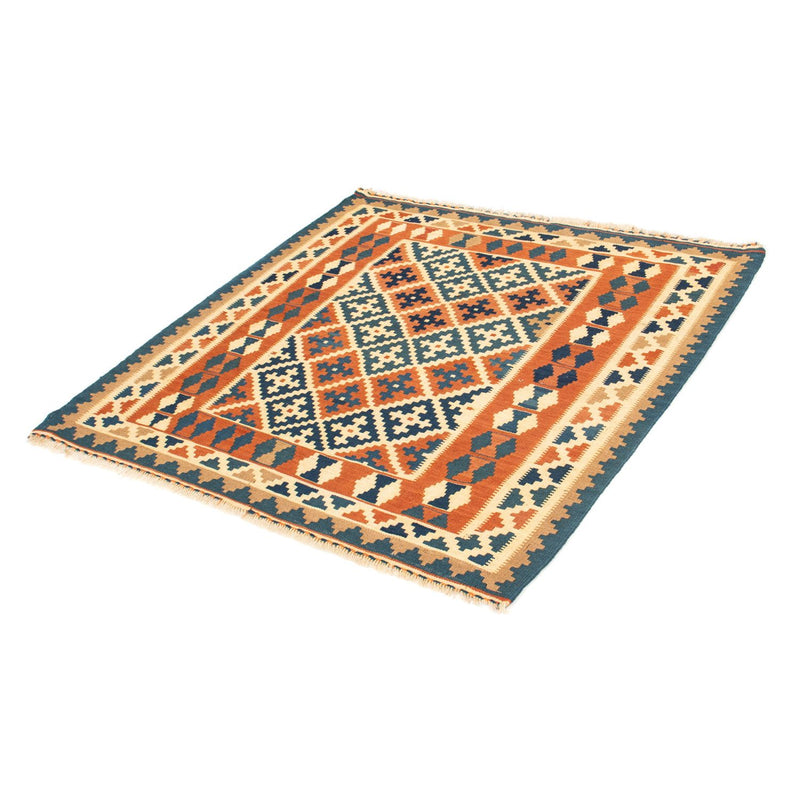 Alfombra Kelim - Oriental cuadrado  - 105 x 103 cm - naranja