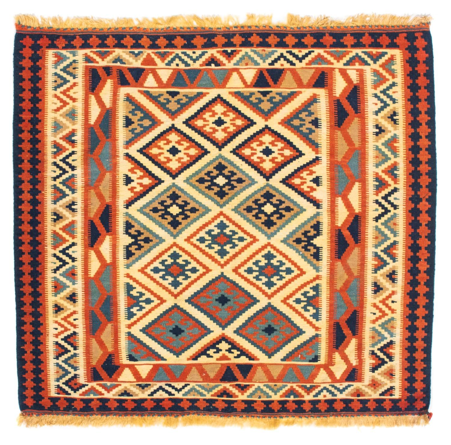 Alfombra Kelim - Oriental cuadrado  - 103 x 100 cm - beige