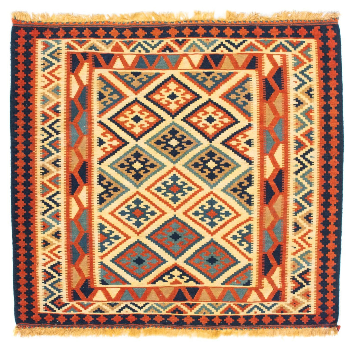 Alfombra Kelim - Oriental cuadrado  - 103 x 100 cm - beige