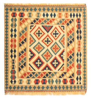 Alfombra Kelim - Oriental cuadrado  - 105 x 103 cm - multicolor