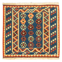 Alfombra Kelim - Oriental cuadrado  - 105 x 103 cm - azul oscuro