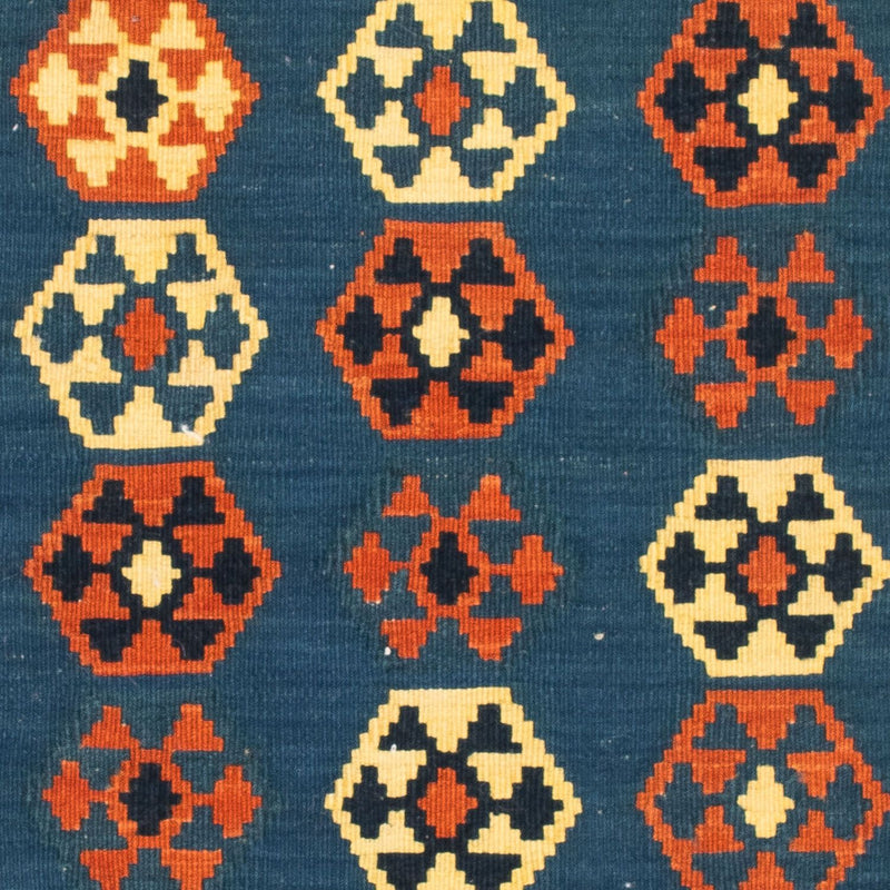 Alfombra Kelim - Oriental cuadrado  - 105 x 103 cm - azul oscuro