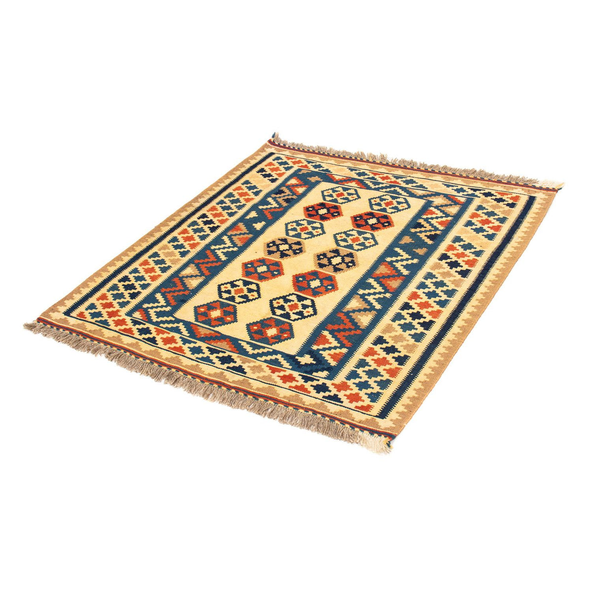 Alfombra Kelim - Oriental cuadrado  - 103 x 100 cm - beige
