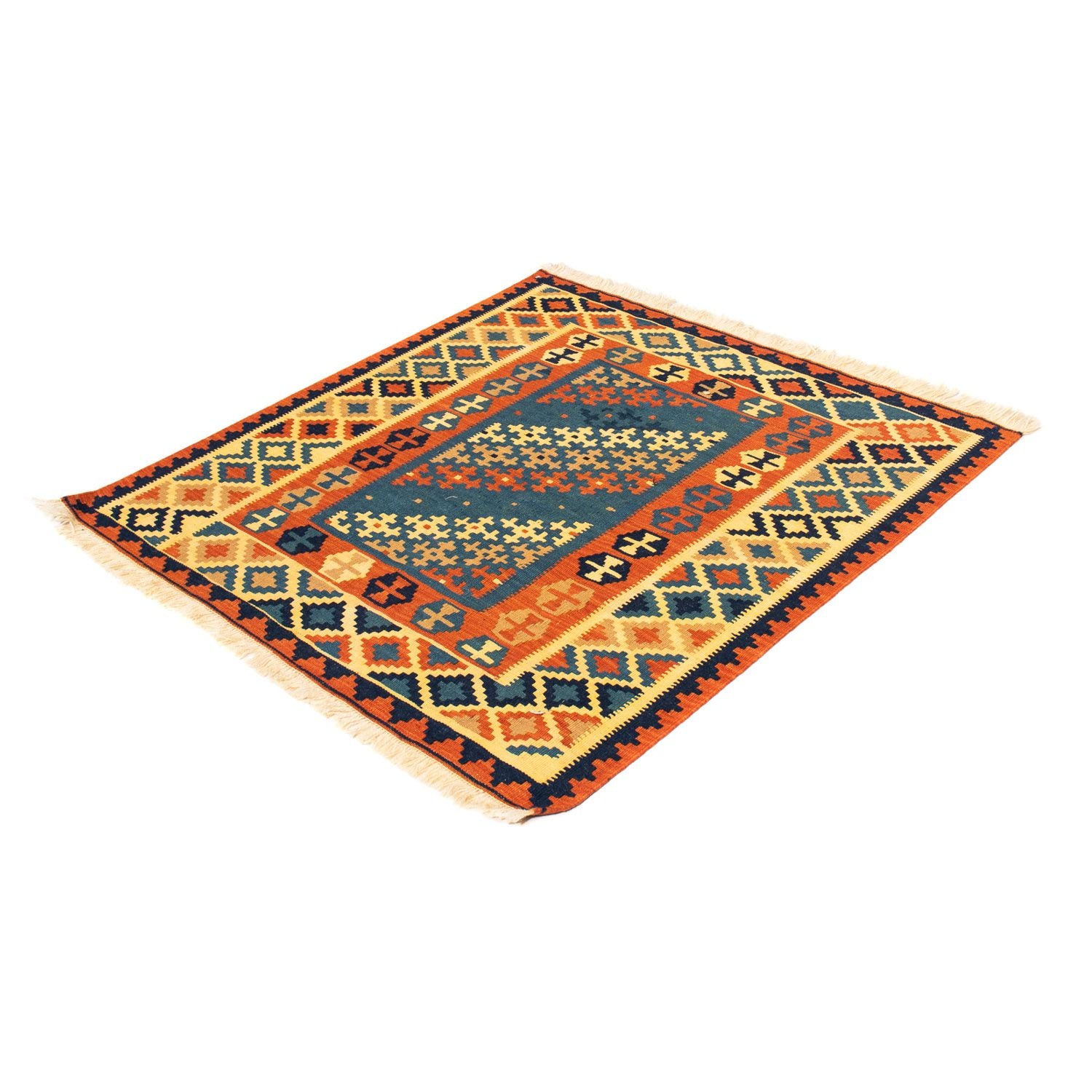 Alfombra Kelim - Oriental cuadrado  - 105 x 100 cm - multicolor