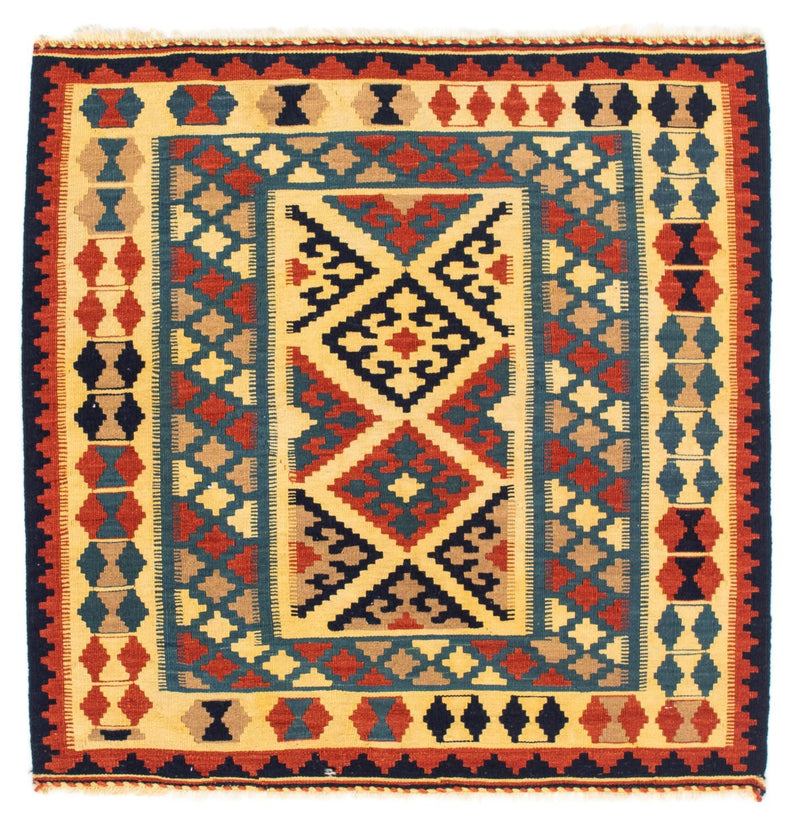 Alfombra Kelim - Oriental cuadrado  - 100 x 100 cm - azul