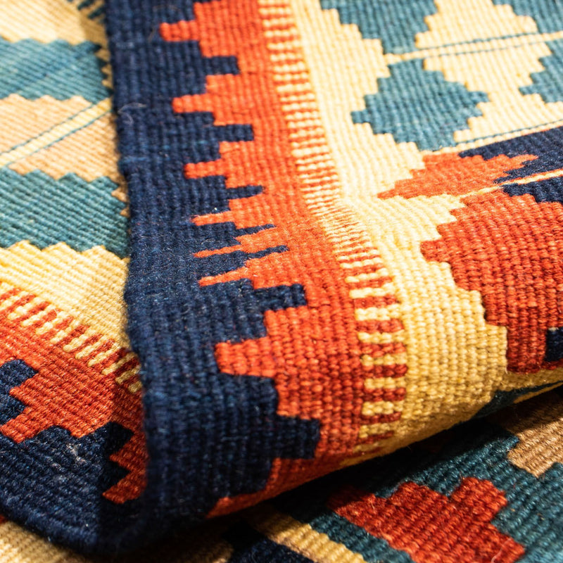 Alfombra Kelim - Oriental cuadrado  - 100 x 100 cm - azul