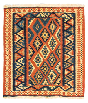 Alfombra Kelim - Oriental cuadrado  - 107 x 100 cm - óxido