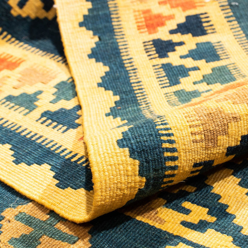 Alfombra Kelim - Oriental cuadrado  - 102 x 95 cm - amarillo