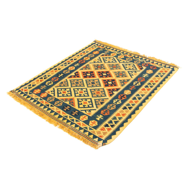 Alfombra Kelim - Oriental cuadrado  - 102 x 95 cm - amarillo