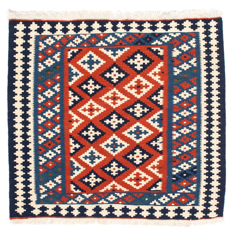 Alfombra Kelim - Oriental cuadrado  - 103 x 100 cm - azul oscuro