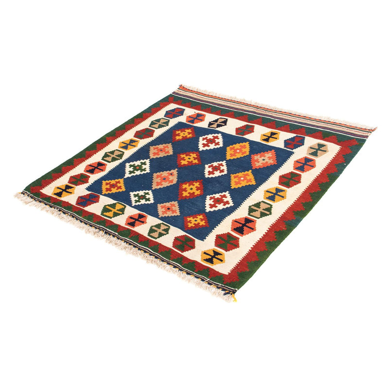 Alfombra Kelim - Oriental cuadrado  - 98 x 98 cm - azul oscuro
