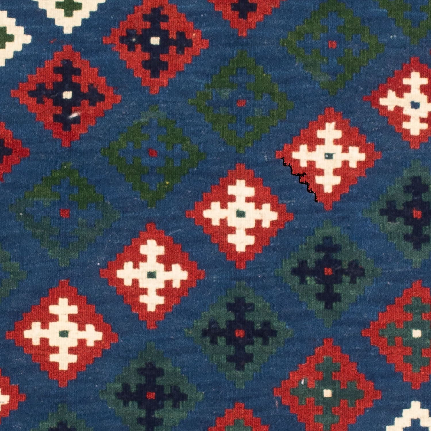 Alfombra Kelim - Oriental cuadrado  - 100 x 100 cm - azul oscuro