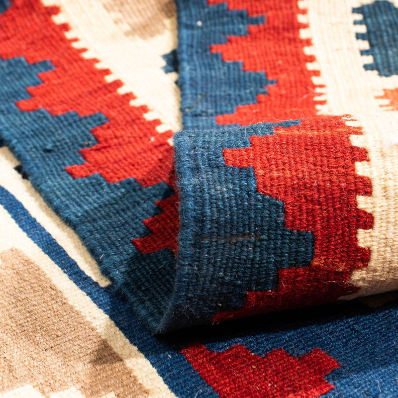 Alfombra Kelim - Oriental cuadrado  - 104 x 102 cm - azul oscuro