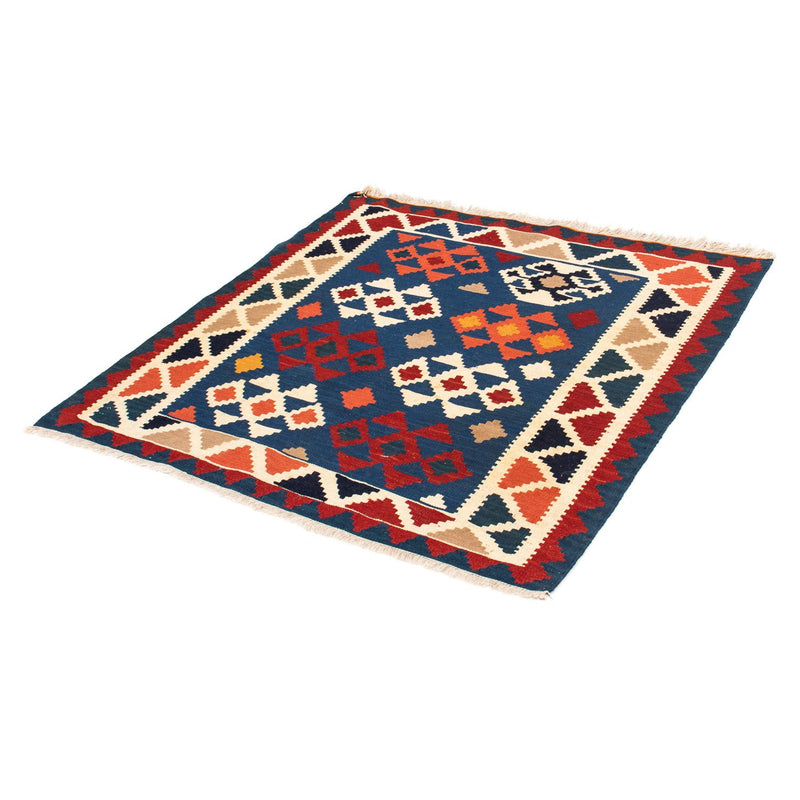 Alfombra Kelim - Oriental cuadrado  - 104 x 102 cm - azul oscuro