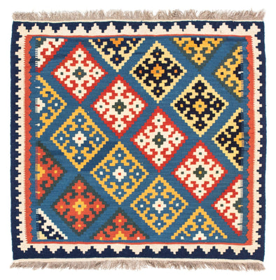 Alfombra Kelim - Oriental cuadrado  - 103 x 93 cm - azul claro