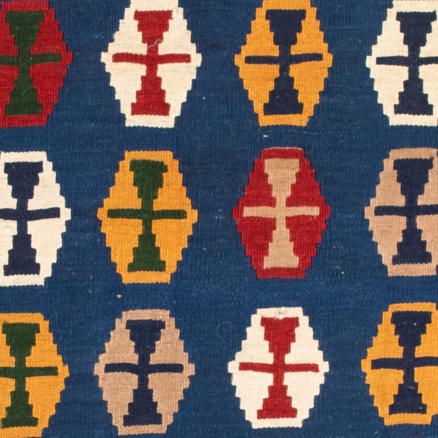 Alfombra Kelim - Oriental cuadrado  - 96 x 96 cm - azul oscuro