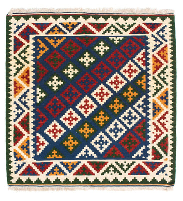 Alfombra Kelim - Oriental cuadrado  - 104 x 102 cm - azul oscuro