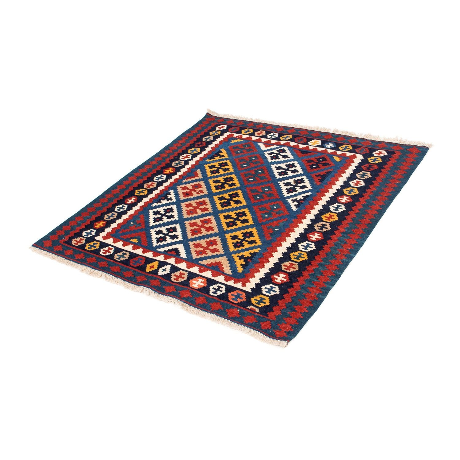 Alfombra Kelim - Oriental cuadrado  - 104 x 103 cm - azul oscuro