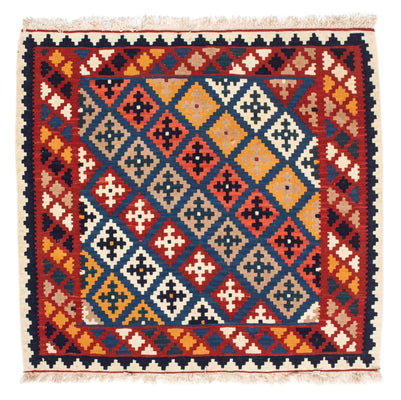 Alfombra Kelim - Oriental cuadrado  - 103 x 97 cm - azul oscuro