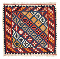 Alfombra Kelim - Oriental cuadrado  - 103 x 97 cm - azul oscuro