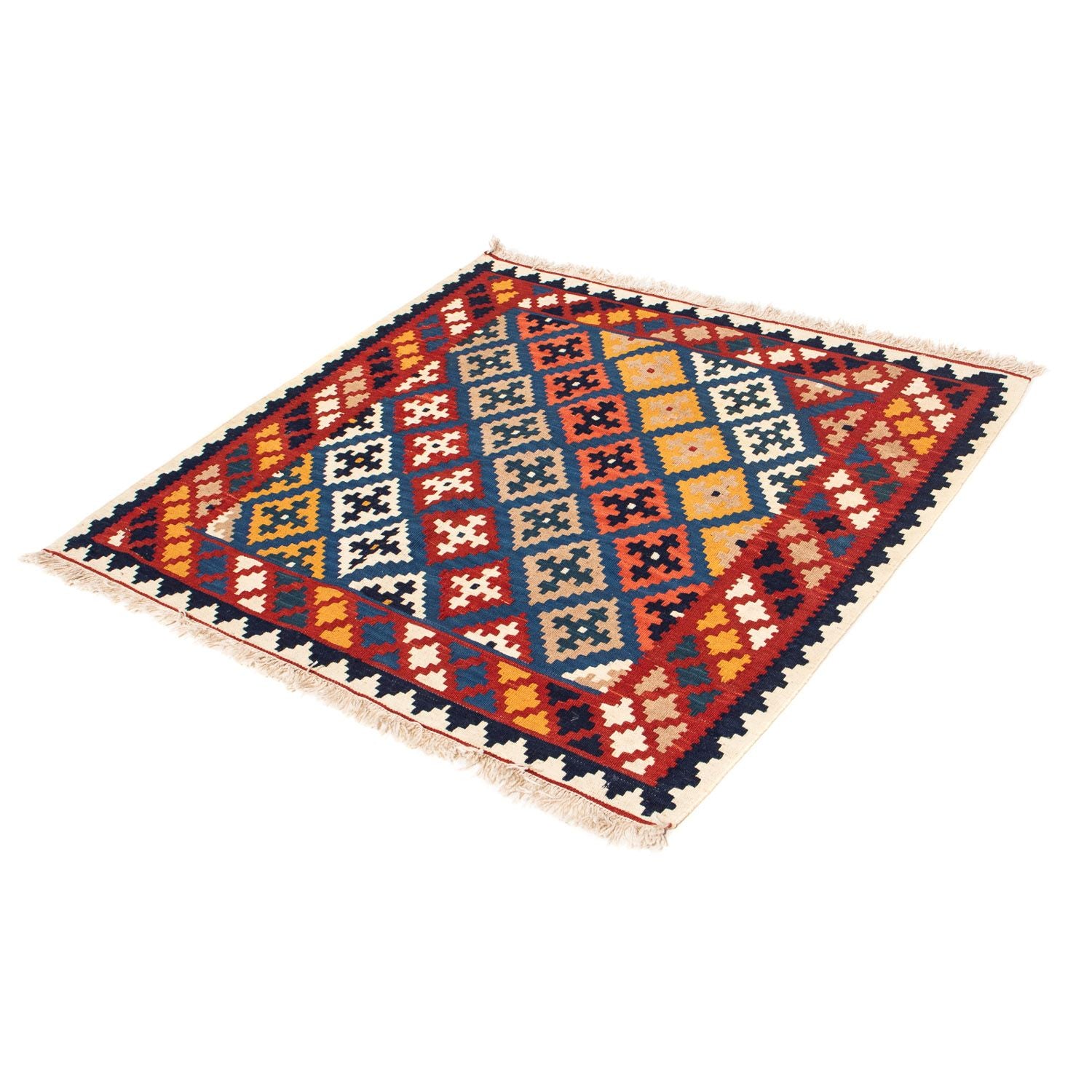 Alfombra Kelim - Oriental cuadrado  - 103 x 97 cm - azul oscuro