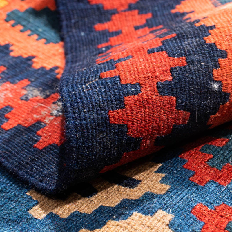 Alfombra Kelim - Oriental cuadrado  - 104 x 100 cm - azul oscuro