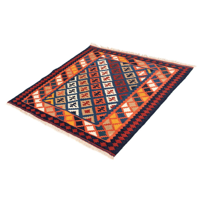 Alfombra Kelim - Oriental cuadrado  - 104 x 100 cm - azul oscuro