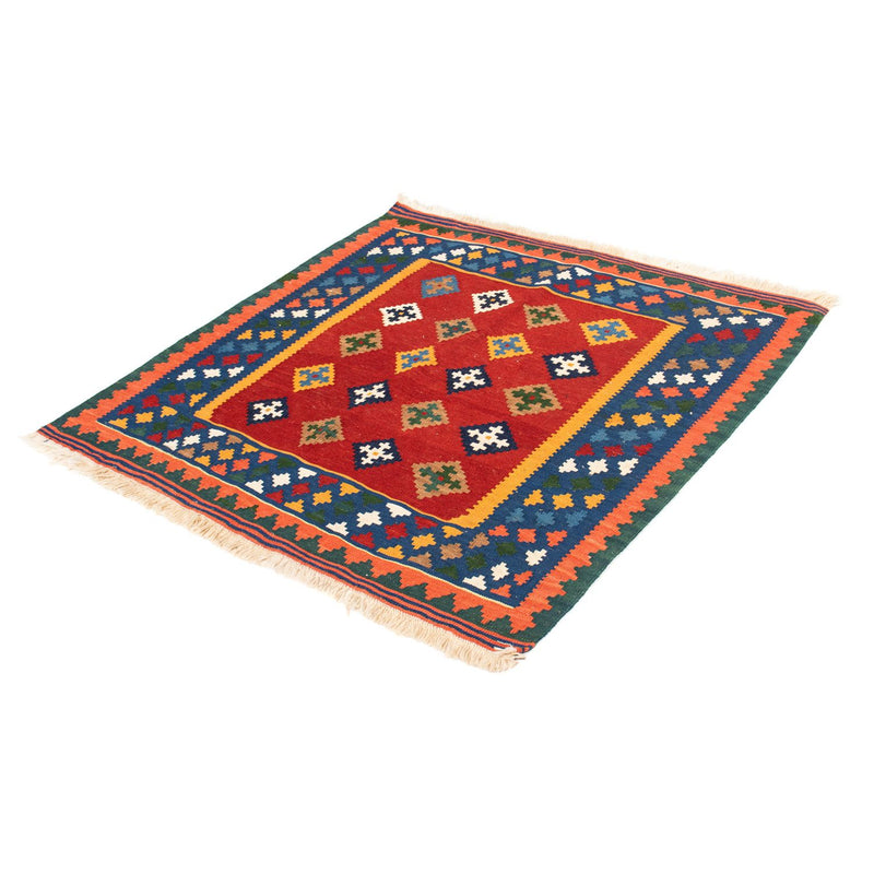 Alfombra Kelim - Oriental cuadrado  - 104 x 101 cm - rojo oscuro