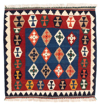 Alfombra Kelim - Oriental cuadrado  - 100 x 96 cm - azul oscuro
