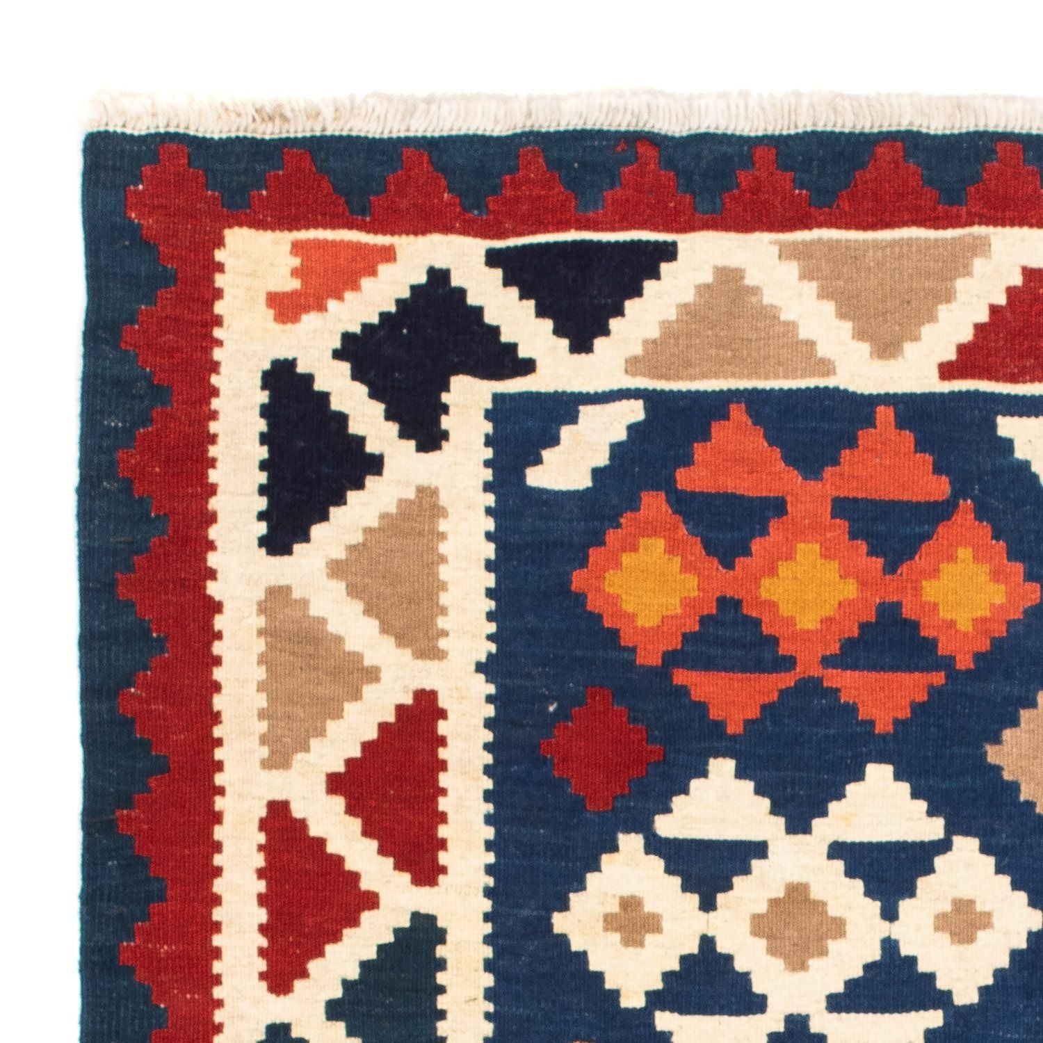 Alfombra Kelim - Oriental cuadrado  - 103 x 100 cm - azul oscuro